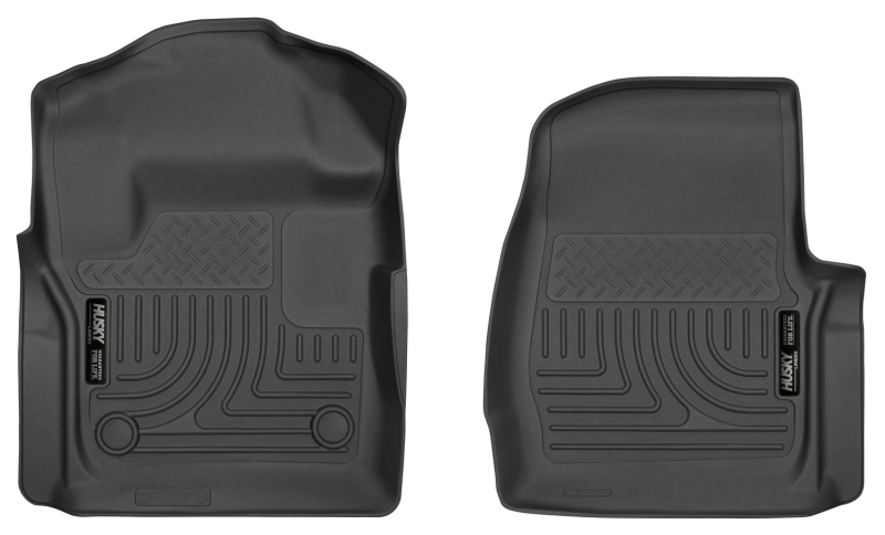 Ford F-250 Floor Mats - Front - Husky Liners - WeatherBeater - Black - `17-`27